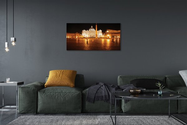 Obraz canvas na ścianę Plac przed Bazyliką Nocą