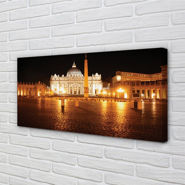 Obraz canvas na ścianę Plac przed Bazyliką Nocą