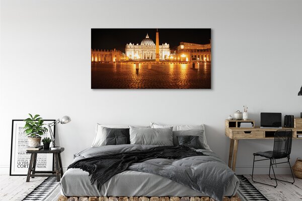 Obraz canvas na ścianę Plac przed Bazyliką Nocą