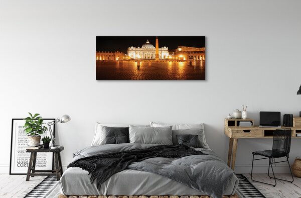 Obraz canvas na ścianę Plac przed Bazyliką Nocą