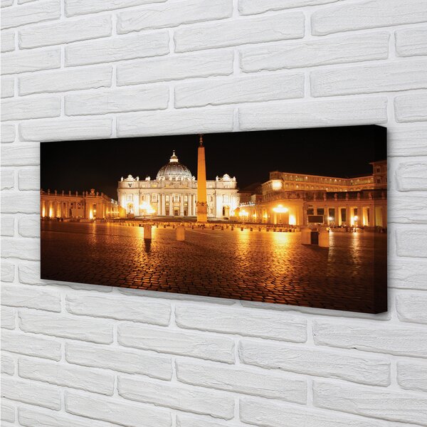 Obraz canvas na ścianę Plac przed Bazyliką Nocą