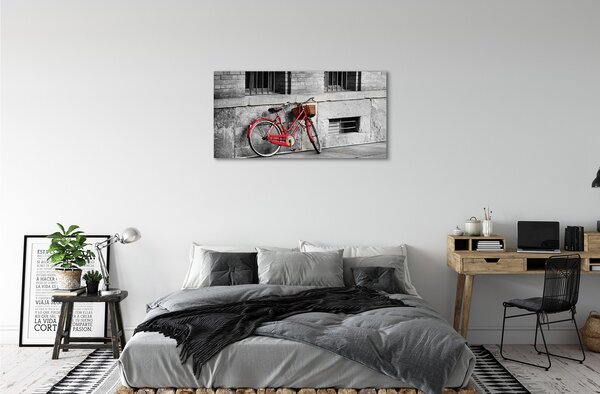 Obraz canvas na ścianę Czerwony Rower z Koszykiem