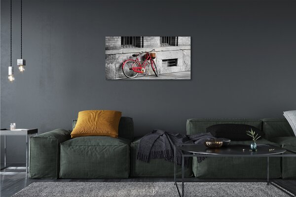 Obraz canvas na ścianę Czerwony Rower z Koszykiem