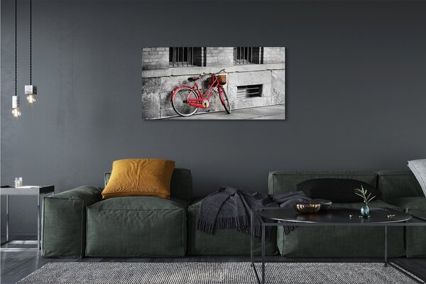 Obraz canvas na ścianę Czerwony Rower z Koszykiem