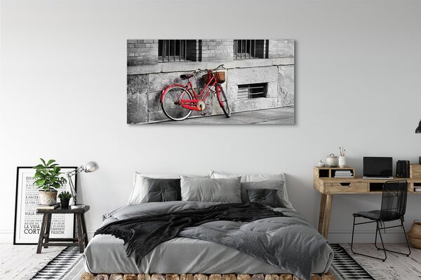 Obraz canvas na ścianę Czerwony Rower z Koszykiem