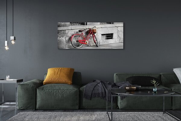 Obraz canvas na ścianę Czerwony Rower z Koszykiem
