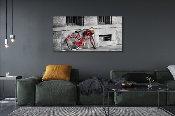 Obraz canvas na ścianę Czerwony Rower z Koszykiem
