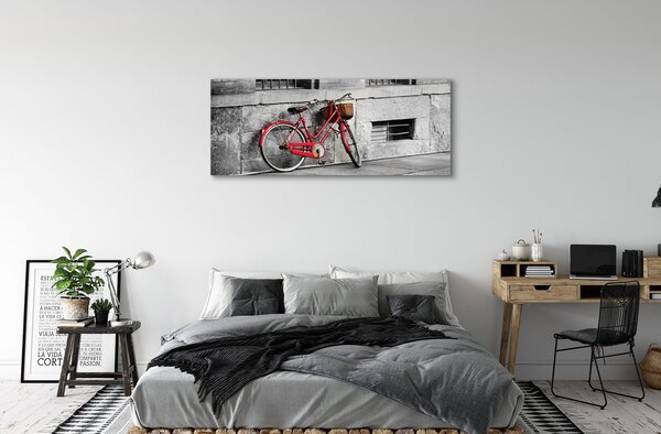 Obraz canvas na ścianę Czerwony Rower z Koszykiem