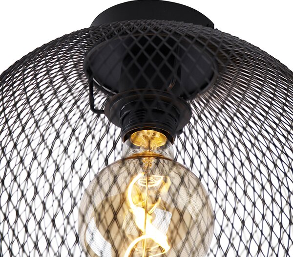 Nowoczesna lampa sufitowa czarna 30 cm - Mesh Ball