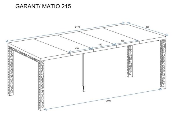 Stół Garant 215 z blatem 80x80 rozkładany do 215 cm kaszmir