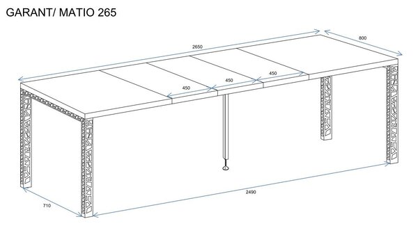 Stół Garant 265 rozkładany od 130 do 265 cm kaszmir