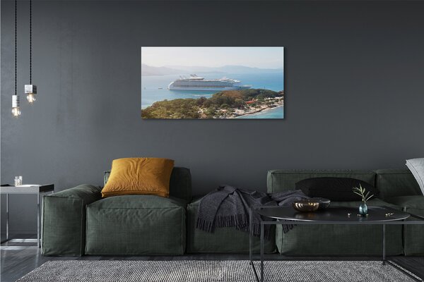 Obraz canvas na ścianę Statek przy Rajskiej Wyspie