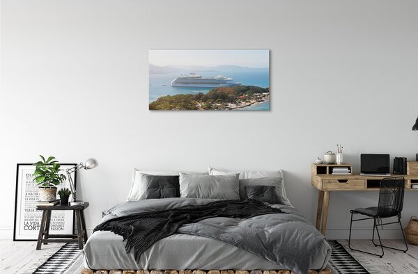 Obraz canvas na ścianę Statek przy Rajskiej Wyspie