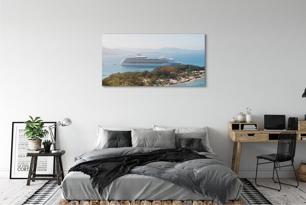 Obraz canvas na ścianę Statek przy Rajskiej Wyspie
