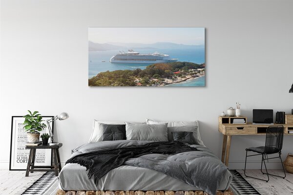Obraz canvas na ścianę Statek przy Rajskiej Wyspie