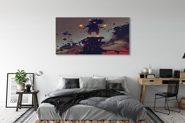 Obraz canvas na ścianę Postać w Dymie i Ogniu