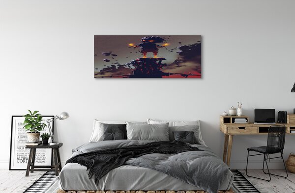 Obraz canvas na ścianę Postać w Dymie i Ogniu