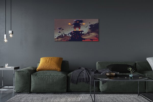 Obraz canvas na ścianę Postać w Dymie i Ogniu