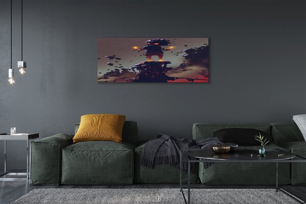 Obraz canvas na ścianę Postać w Dymie i Ogniu