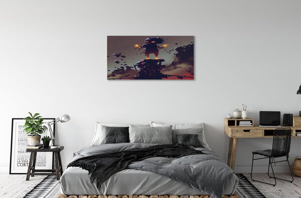 Obraz canvas na ścianę Postać w Dymie i Ogniu