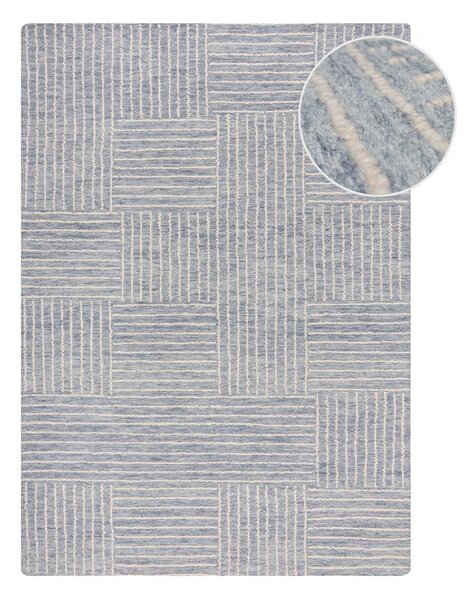 Jasnoniebieski wełniany dywan tkany ręcznie 80x150 cm Memphis Wool – Flair Rugs