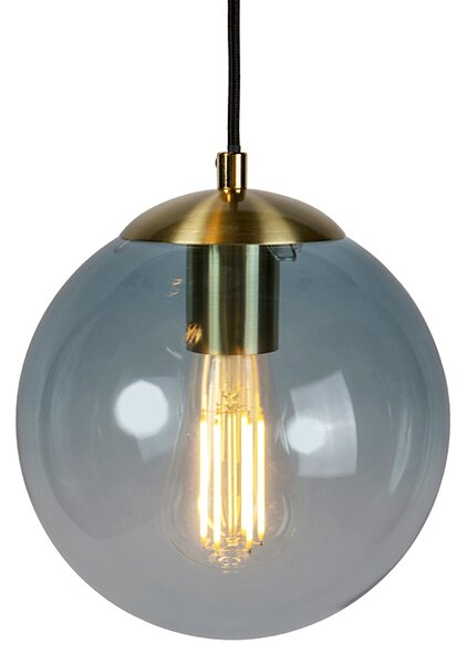 Inteligentna lampa wisząca mosiężna z 3 WiFi ST64 z niebieskim szkłem - Pallon