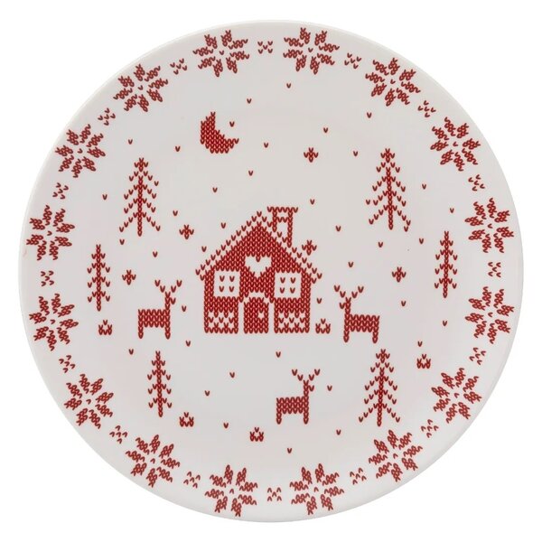 Altom Porcelanowy talerz deserowy Grenlandia 20 cm, czerwony