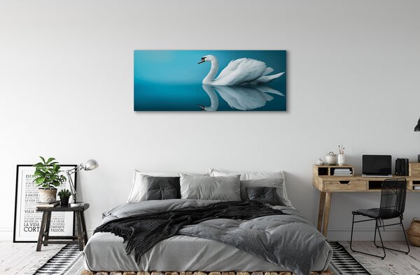 Obraz canvas na ścianę Łabędź na Tafli Wody