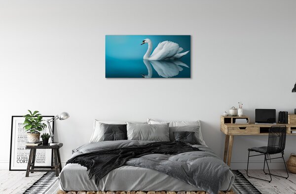 Obraz canvas na ścianę Łabędź na Tafli Wody
