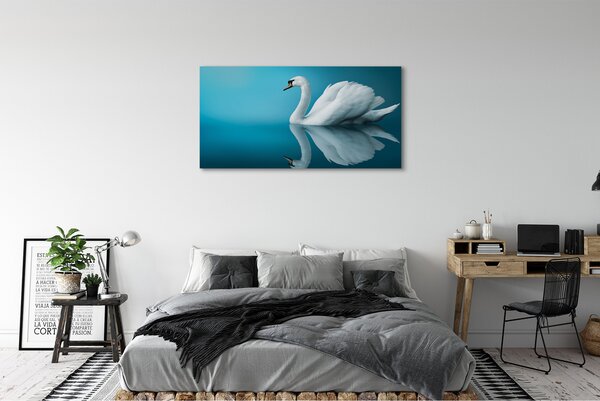Obraz canvas na ścianę Łabędź na Tafli Wody