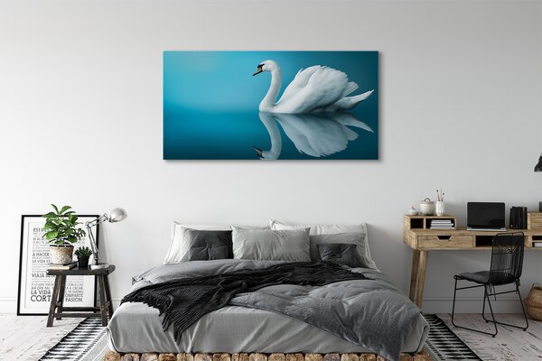 Obraz canvas na ścianę Łabędź na Tafli Wody
