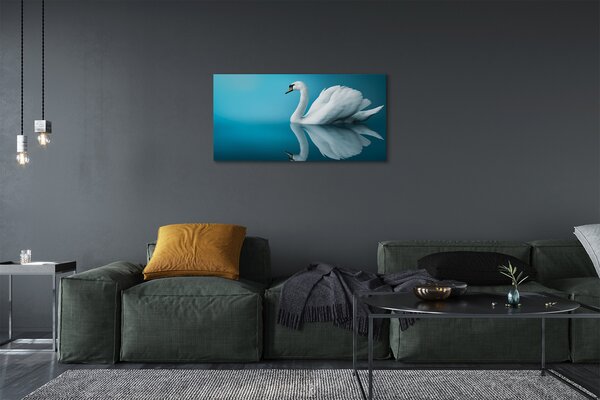 Obraz canvas na ścianę Łabędź na Tafli Wody