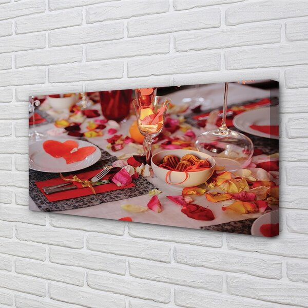 Obraz canvas na ścianę Romantyczny Wieczór z Różami