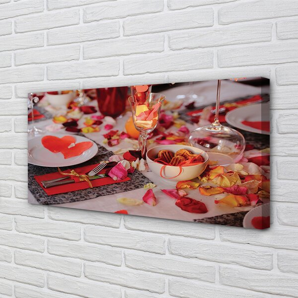 Obraz canvas na ścianę Romantyczny Wieczór z Różami