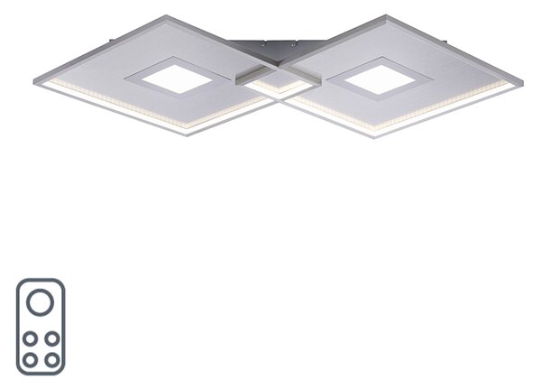 Stalowa lampa sufitowa z diodą LED i pilotem - Odile Oswietlenie wewnetrzne