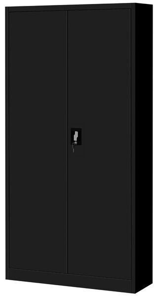 Dwudrzwiowa szafa aktowa z sejfem Tomasz 90x45x185 cm, czarna