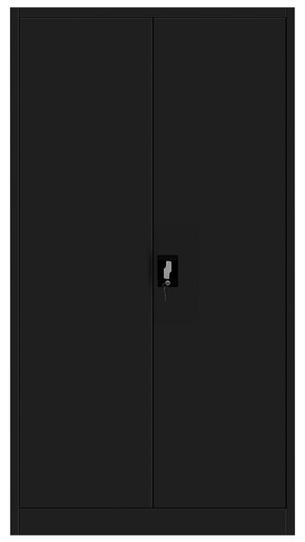 Dwudrzwiowa szafa aktowa z sejfem Tomasz 90x45x185 cm, czarna