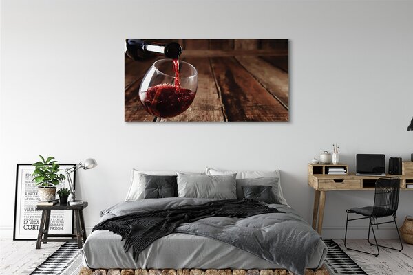 Obraz na płótnie Degustacja Wina Na Drewnie