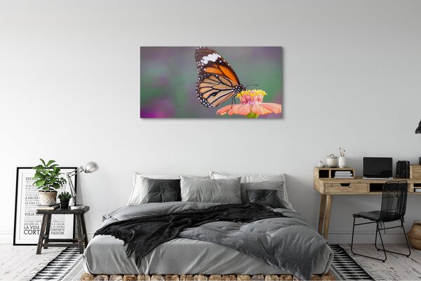Duży obraz na płótnie Motyl na Kwiecie