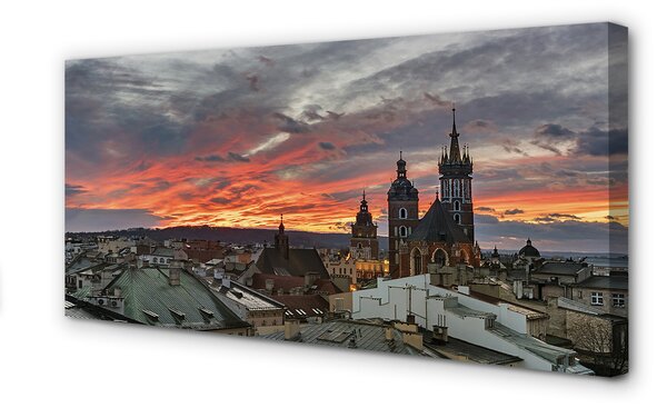 Obraz na płótnie Zachód Słońca nad Krakowem