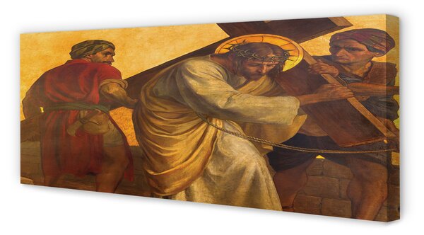 Zdjęcie na płótnie Jezus na Krzyżu i Ludzie
