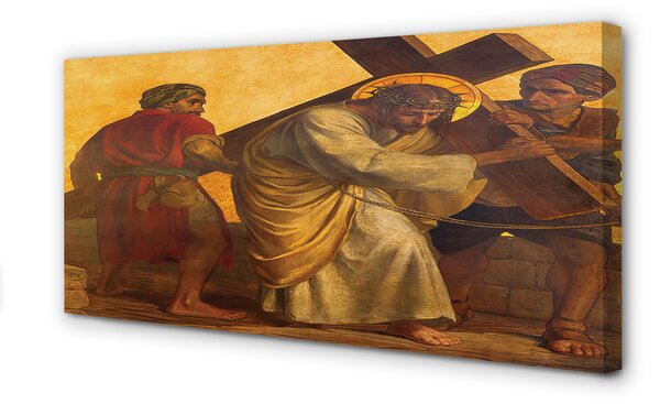 Zdjęcie na płótnie Jezus na Krzyżu i Ludzie