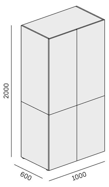 Szafka kuchenna NIKA 1000 x 600 x 2000 mm, dąb naturalny