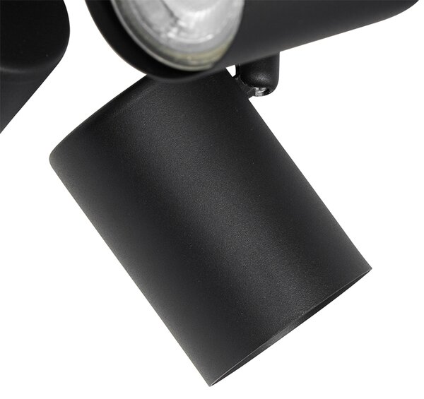 Nowoczesna lampa sufitowa czarna 4-punktowa regulowana kwadratowa - Jeana Oswietlenie wewnetrzne