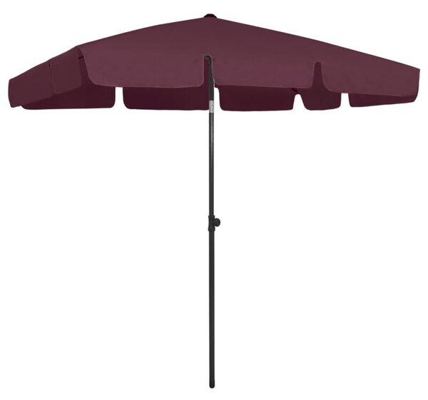 Parasol plażowy, bordowy, 200x125 cm