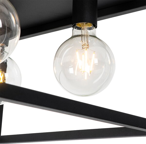 Industrialna lampa sufitowa czarna 40 cm 4-światła - Cage