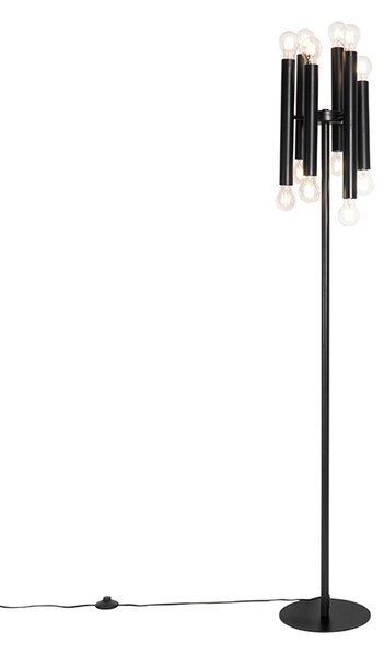 Lampa podłogowa Art Deco czarna 12-punktowa - Tubi Oswietlenie wewnetrzne