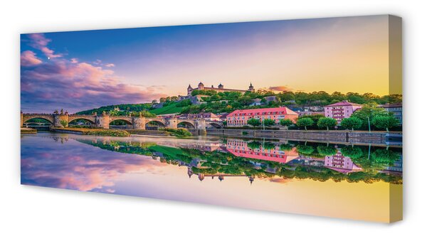 Fotoobraz na płótnie Zachód Słońca nad Rzeką w Niemczech
