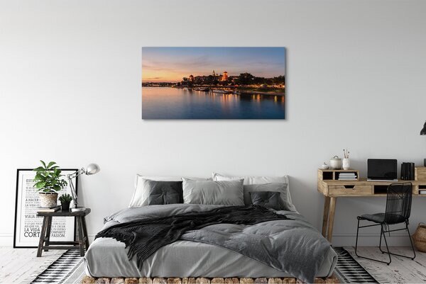Obraz canvas na ścianę Zachód Słońca nad Zamkiem na Wawelu