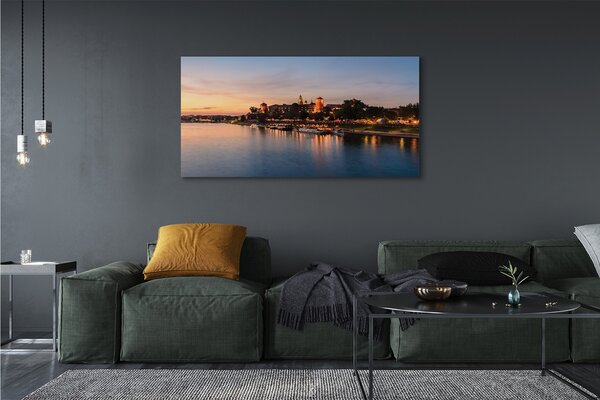 Obraz canvas na ścianę Zachód Słońca nad Zamkiem na Wawelu